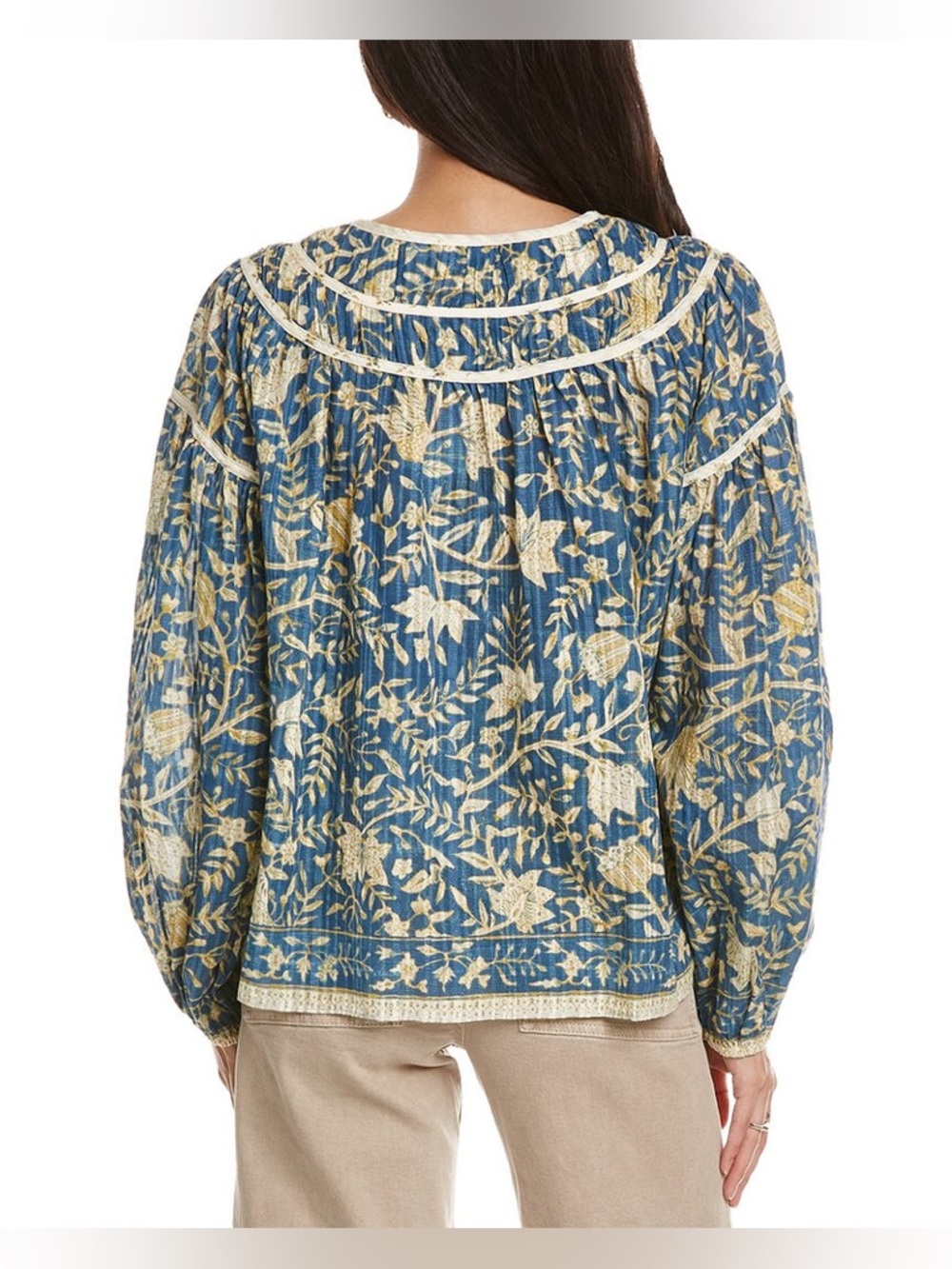 MSRP $355 NWOT ULLA JOHNSON GATHERED YOKE BLOUSE - Picture 2 of 5